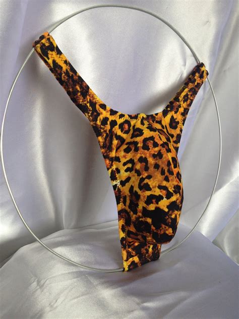 Men's Leopard Print Thong .